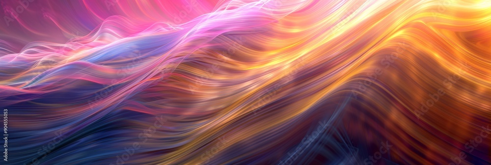 Poster immerse yourself in a dynamic wave of abstract art, featuring neon colors in fluid motion