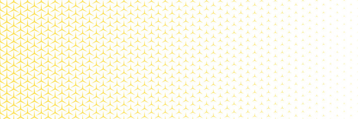 Horizontal gradient of golden and white triangle halftone texture vector illustration golden and white dot background.