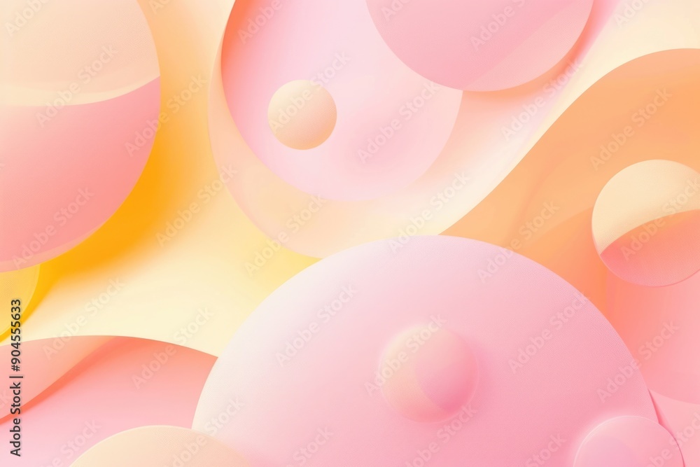 Poster a collection of pink and white circular shapes on a white background