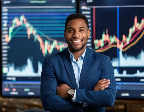 Corporate Businessman, stock market, charts