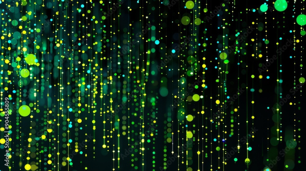 Poster dynamic green digital matrix background with abstract vibes and futuristic technology