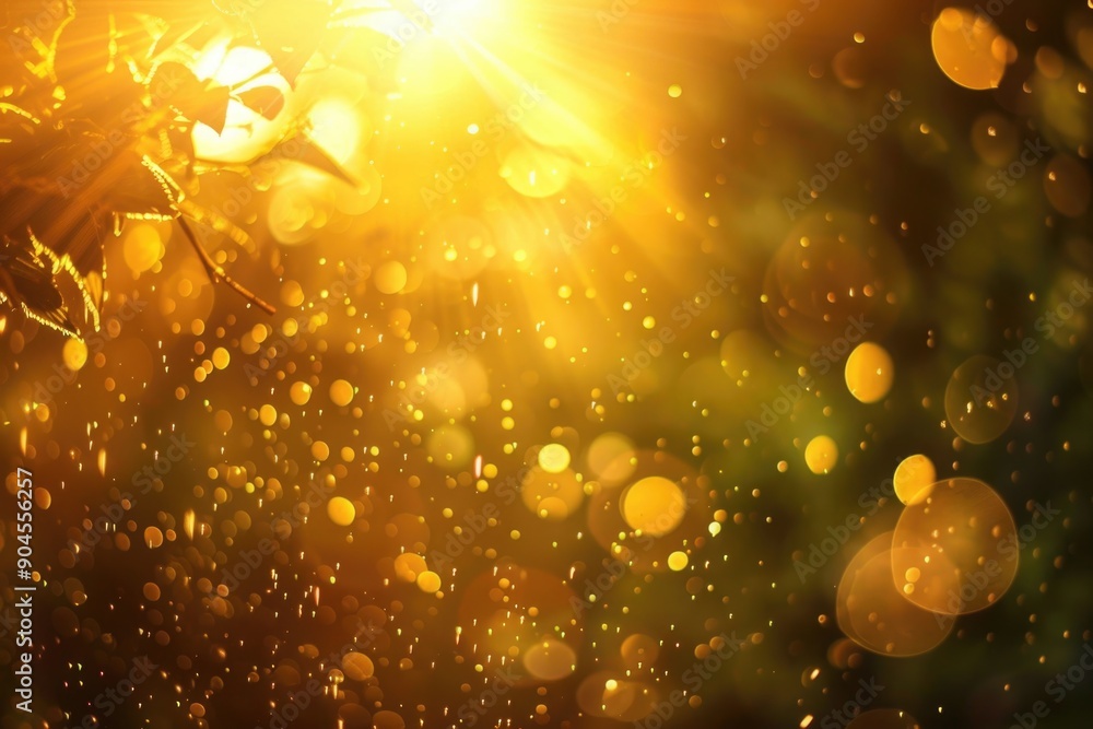 Poster a tree with its branches illuminated by the warm sunlight, perfect for use in nature-themed illustra