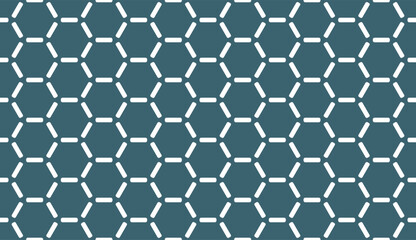 Seamless blue and white hexagons with rounded ticks hi-tech pattern vector