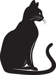 Black cat silhouette, vector