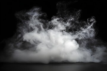 Product Showcase. Classic charm on black background. Abstract white smoke texture on vintage backdrop