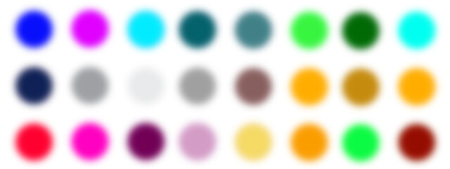 Abstract set of blurred gradient circles, vibrant color transitions, soft focus effect, artistic background design, smooth gradient elements