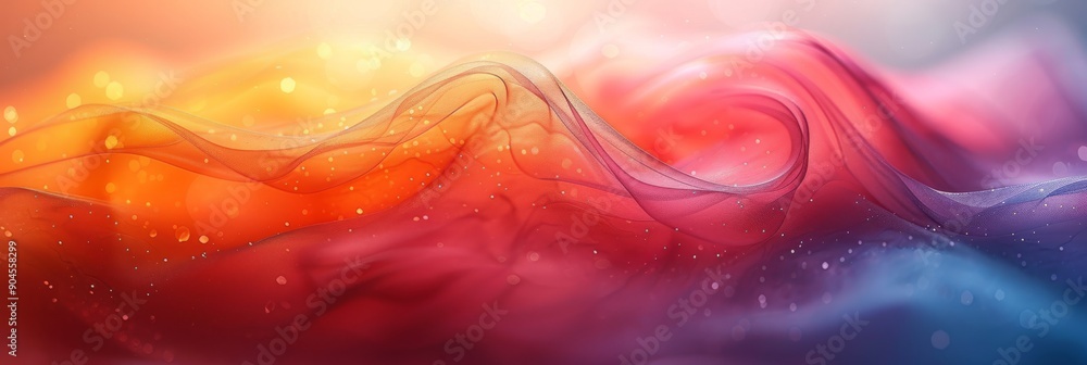 Poster an abstract background featuring colorful and flowing waves that are visually captivating