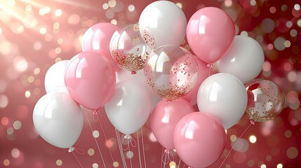 A festive background full of colorful balloons, perfect for celebration and party-themed wallpaper.