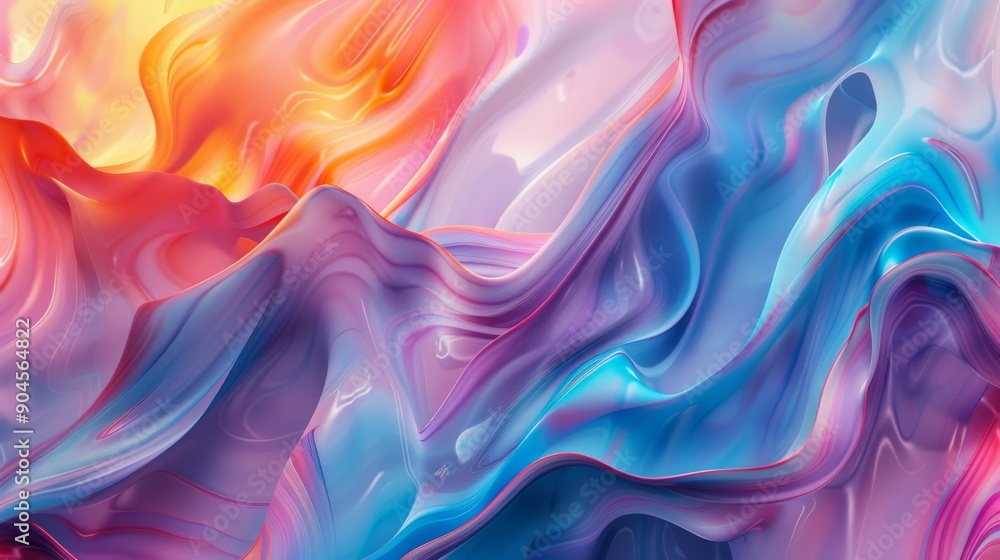 Aufkleber colorful abstract background with fluid, wavy patterns resembling marble.