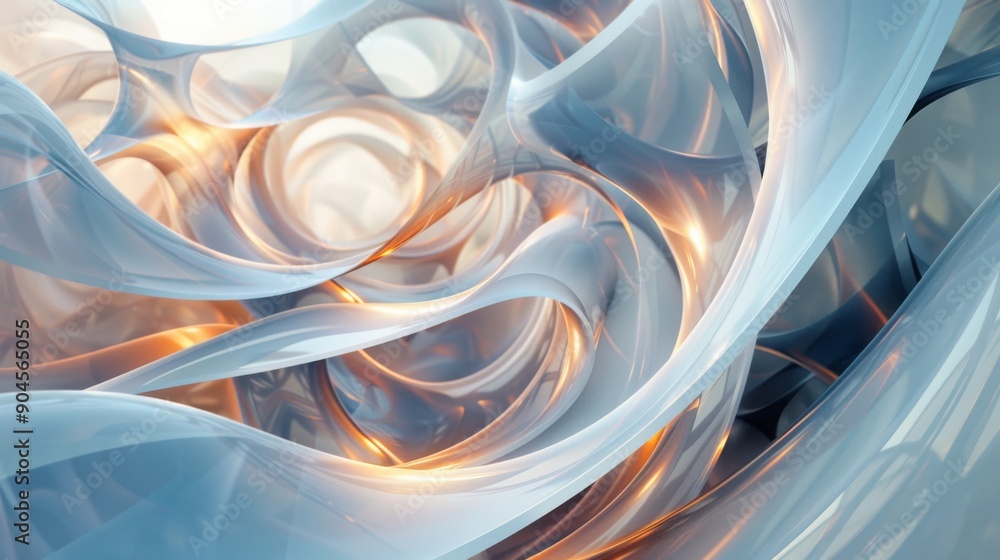 Fototapete complex 3d abstract layers with varying opacity and light interplay.