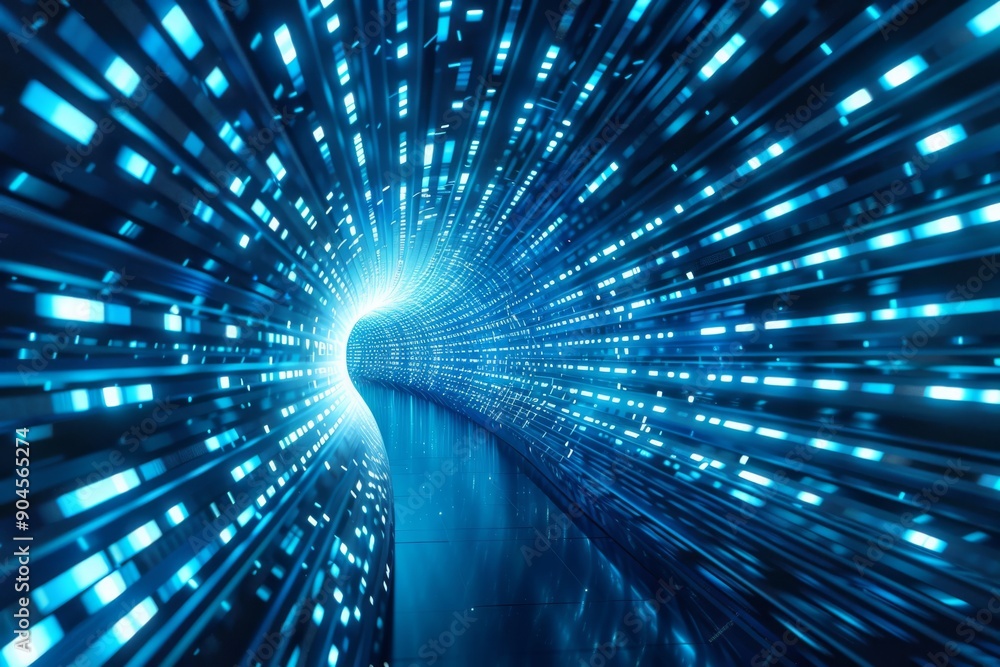 Aufkleber immerse yourself in the futuristic digital tunnel where data flows at light speed
