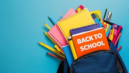 A backpack with the words back to school
