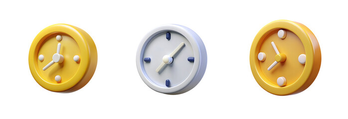 Fototapeta premium Stylish 3D Clock on Clear Background: Enhancing Your Design with Timekeeping Elements
