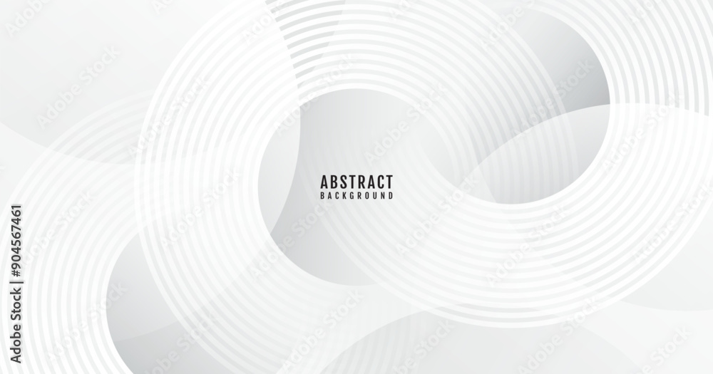 Poster white abstract background overlap layer on bright space with circles effect decoration. modern banne