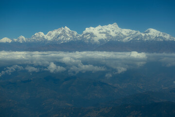 Annapurna South snow mountain in Nepal in day time