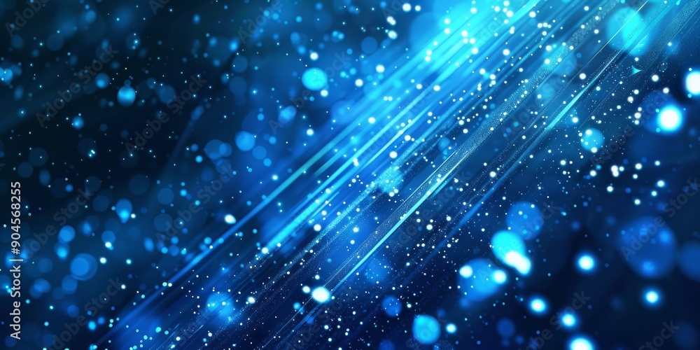Poster blue abstract light streaks with bokeh background a design with blue streaks and bokeh effects