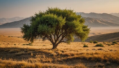 Fototapeta premium Lone Tree in a Desert Landscape.