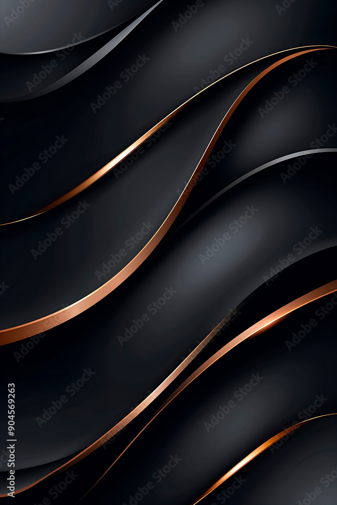 Poster a black and gold design with a wavy pattern