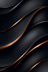 Obraz premium A black and gold design with a wavy pattern