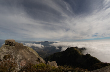 clouds in the mountains