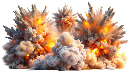 Realistic Explosions on a Transparent Background: Great for Game and Film Effects and Dynamic Explosions.