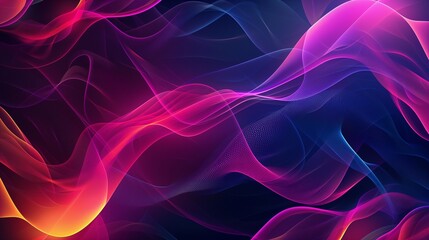 Obraz premium Abstract Multicolored Neon Wave Background - Vibrant Gradient Design Illustration