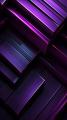 Obraz premium Digital purple and black stacked geometric abstract graphics poster background