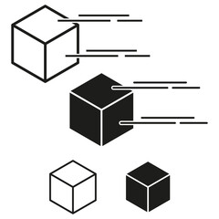 Delivery box icons. Various styles. Vector graphic. Shipping symbol.