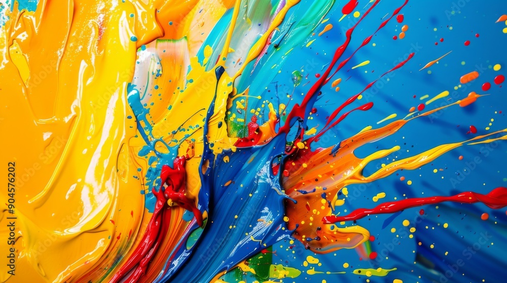 Leinwandbilder vibrant abstract splash of paint creating a dynamic and energetic composition.