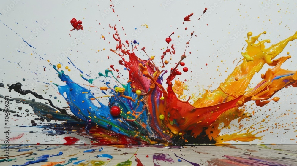 Leinwandbilder vibrant abstract splash of paint creating a dynamic and energetic composition.
