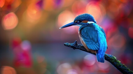 Obraz premium Kingfisher Perched on a Branch