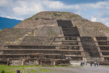 Pyramid of the Moon in San Martin de las Pirámides in the archaeological zone of Teotihuacán...