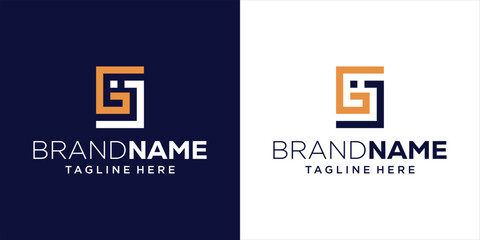 Creative GS Letter Logo Design Square Shape, Design Inspiration, Illustration, Vector