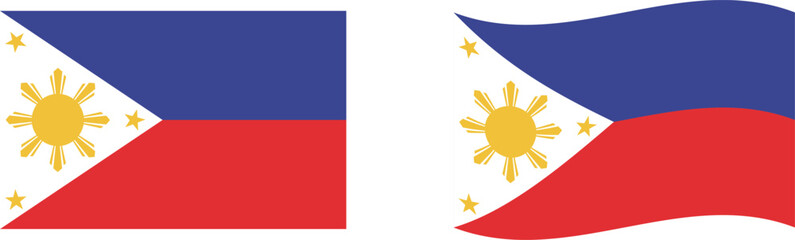 フィリピンの国旗のイラストセット
