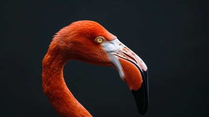 Fototapeta premium Flamingo in profile generative ai