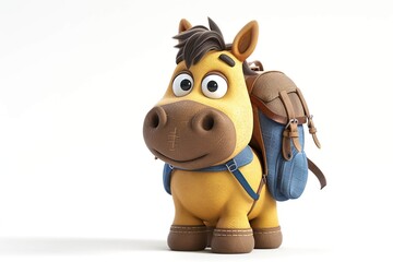 Obraz premium Little Horse with a backpack