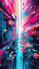 Colorful linear movements abstract graphic poster background