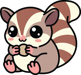 Cute Sugar Glider Cartoon Illustration