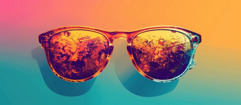 Sunglasses reflecting vibrant colors