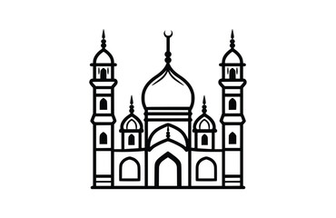 Obraz premium Mosque icon isolated on white background. Beautiful Mosque icon.