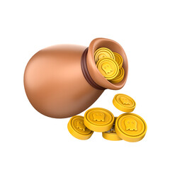 Money Sack 3D Illustration for uiux, web, app, presentation, etc