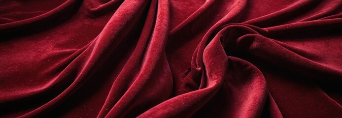 Red Velvet Fabric Texture Background.