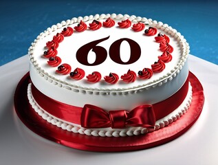 birthday cake,60, candle,Generative AI