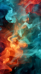 Fototapeta premium Digital powder color smoke abstract graphic poster background