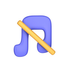 Not Allow Music 3D Illustration for uiux, web, app, presentation, etc