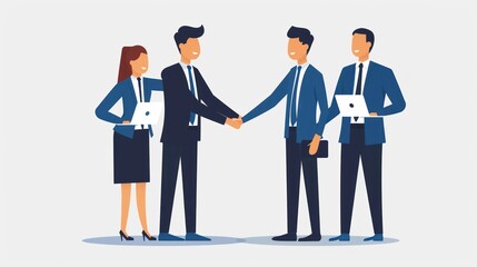 Businesspeople shaking hands, symbolizing partnership and collaboration