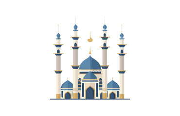 Mosque icon isolated on white background. Beautiful color mosque icon.