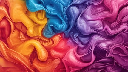 Fototapeta premium Shimmering Iridescent Fluid Patterns - Vibrant Seamless Texture Background with Dynamic Design Elements, Generative Ai