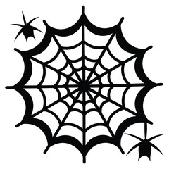 Spider Webs Halloween Vector Elements Set.