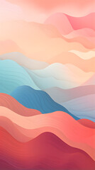 Digital rainbow wavy mountains abstract graphic poster background